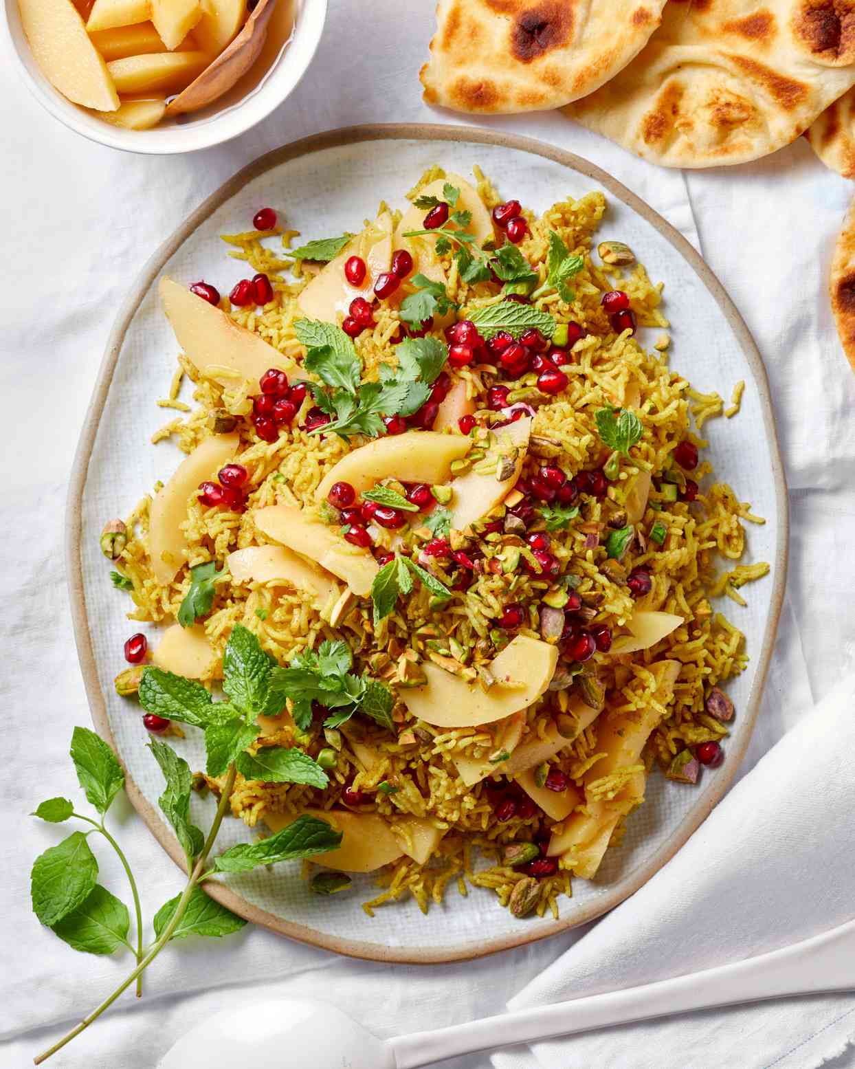 Spiced Rice with Pickled Quince and Pomegranate