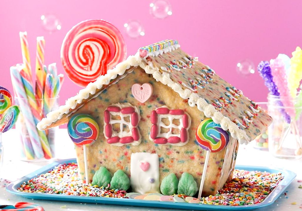 colorful confetti cookie house