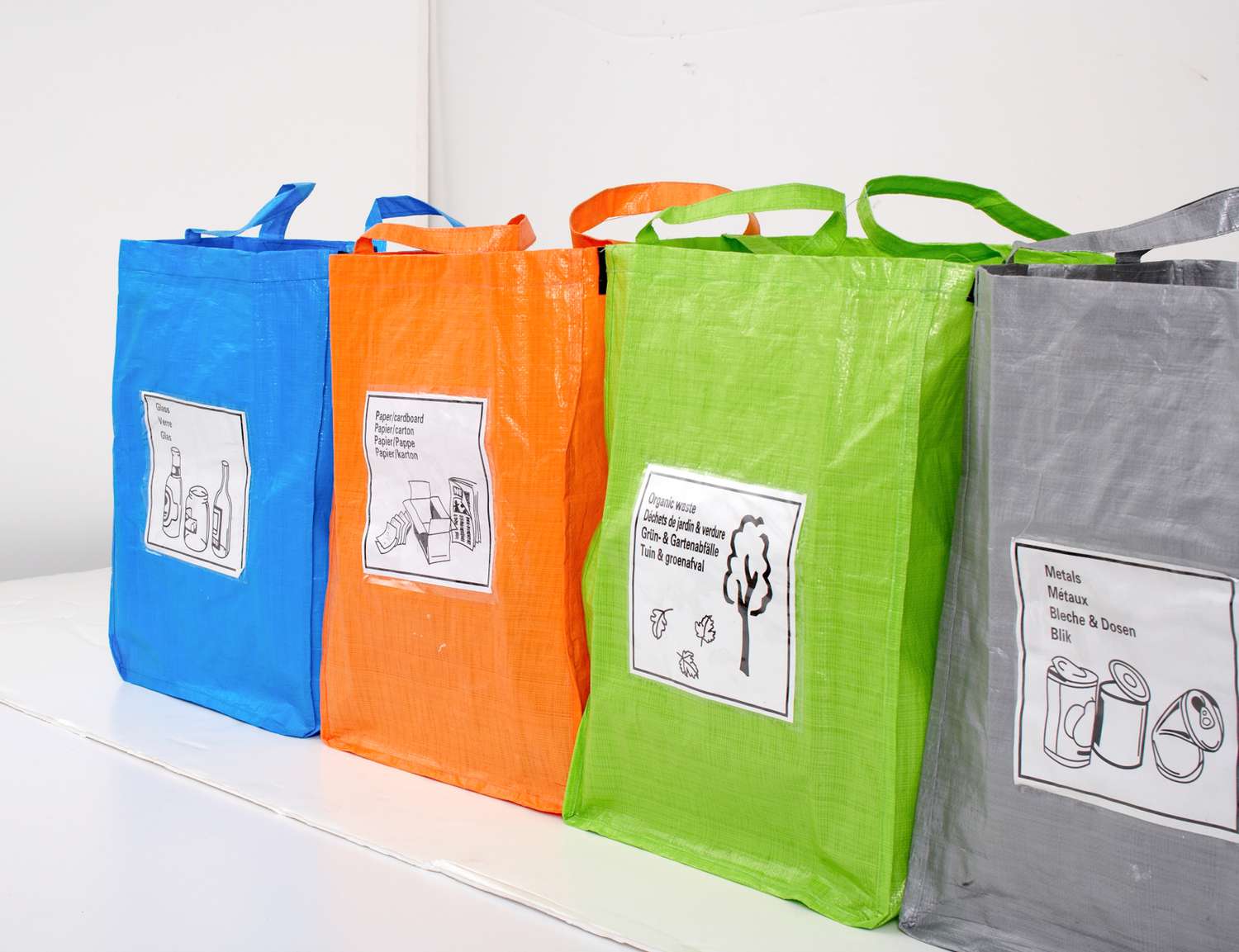Close-up of plastic-coated shopping bags
