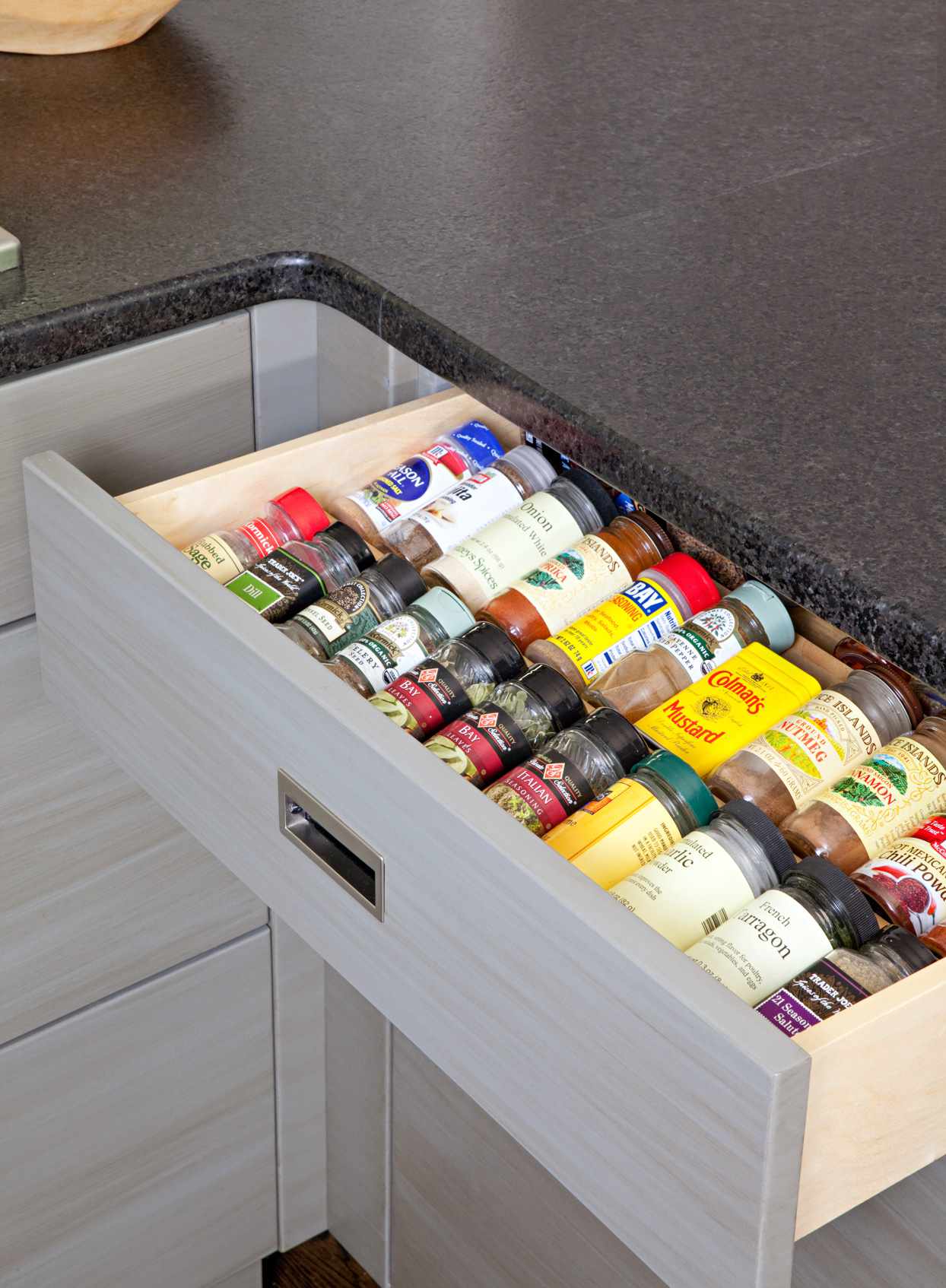 kitchen spice drawer storage organization