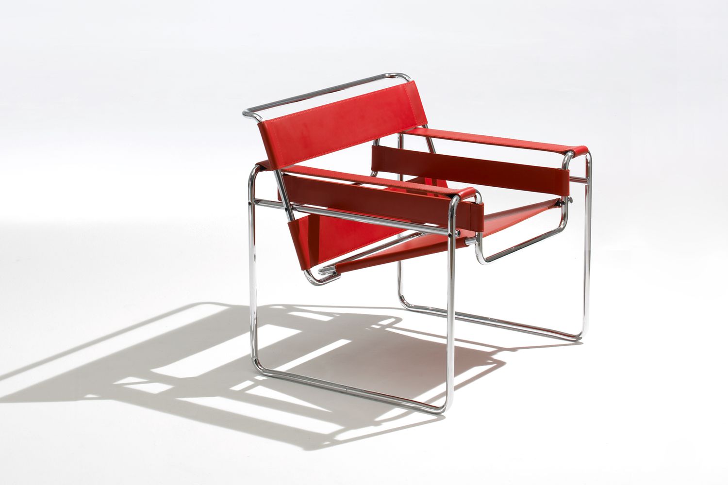 red Wassily chair on white background
