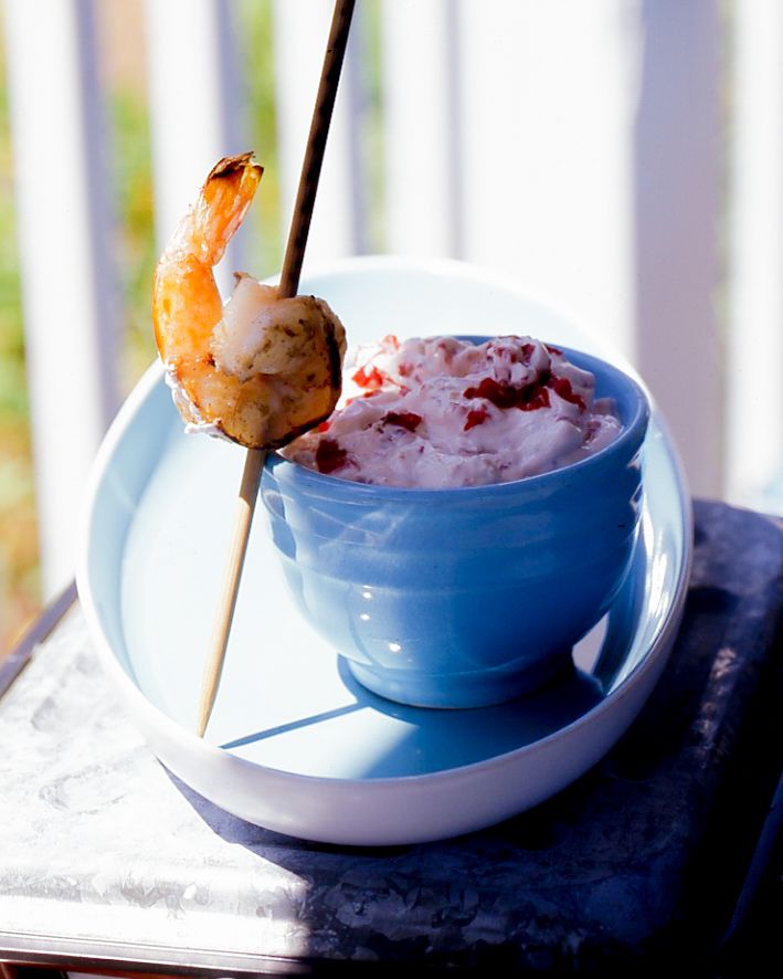 Grilled Red Pepper Dip with Shrimp