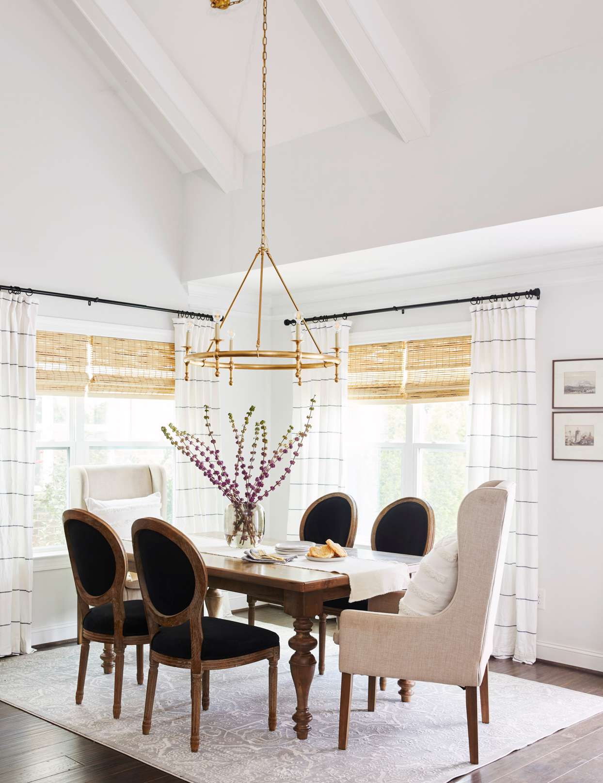 dining room chandelier wing chairs
