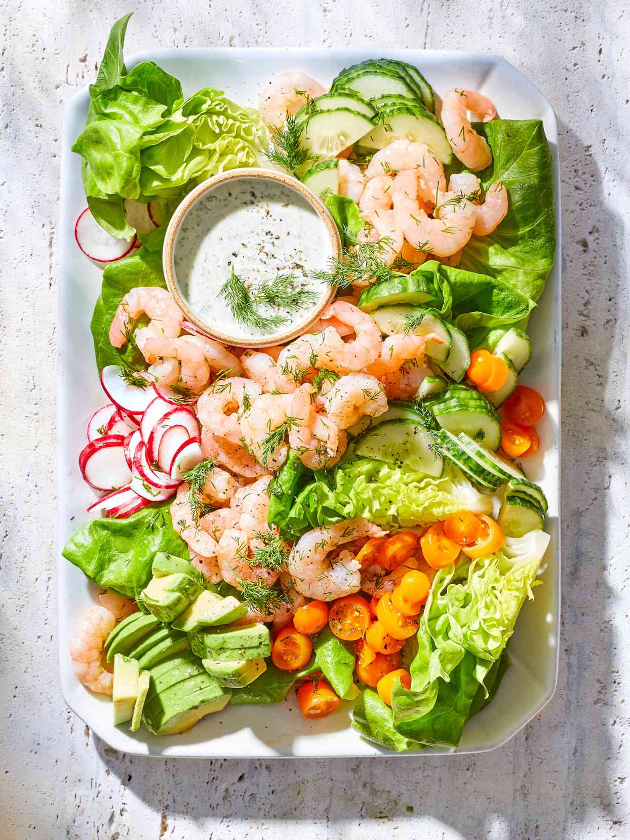 Marinated Shrimp Salad with Creamy Dill Dressing