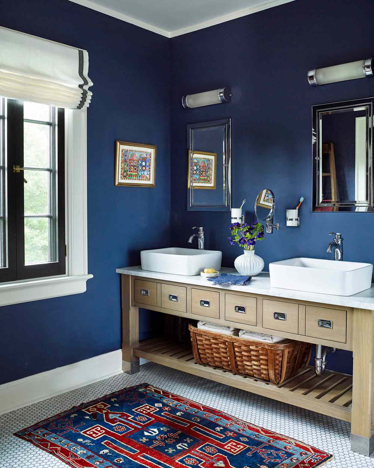 Modern Farmhouse Blue Bathroom