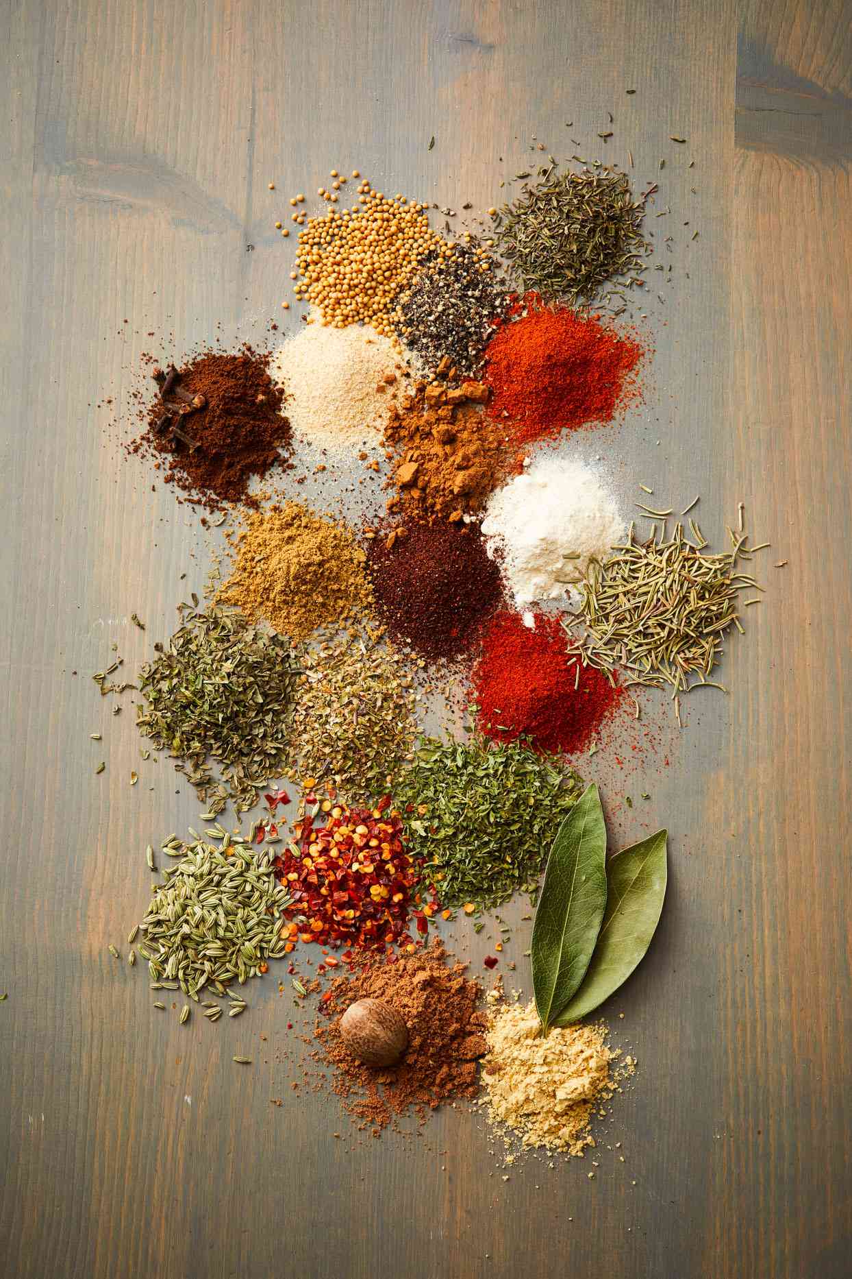 mounds of spices