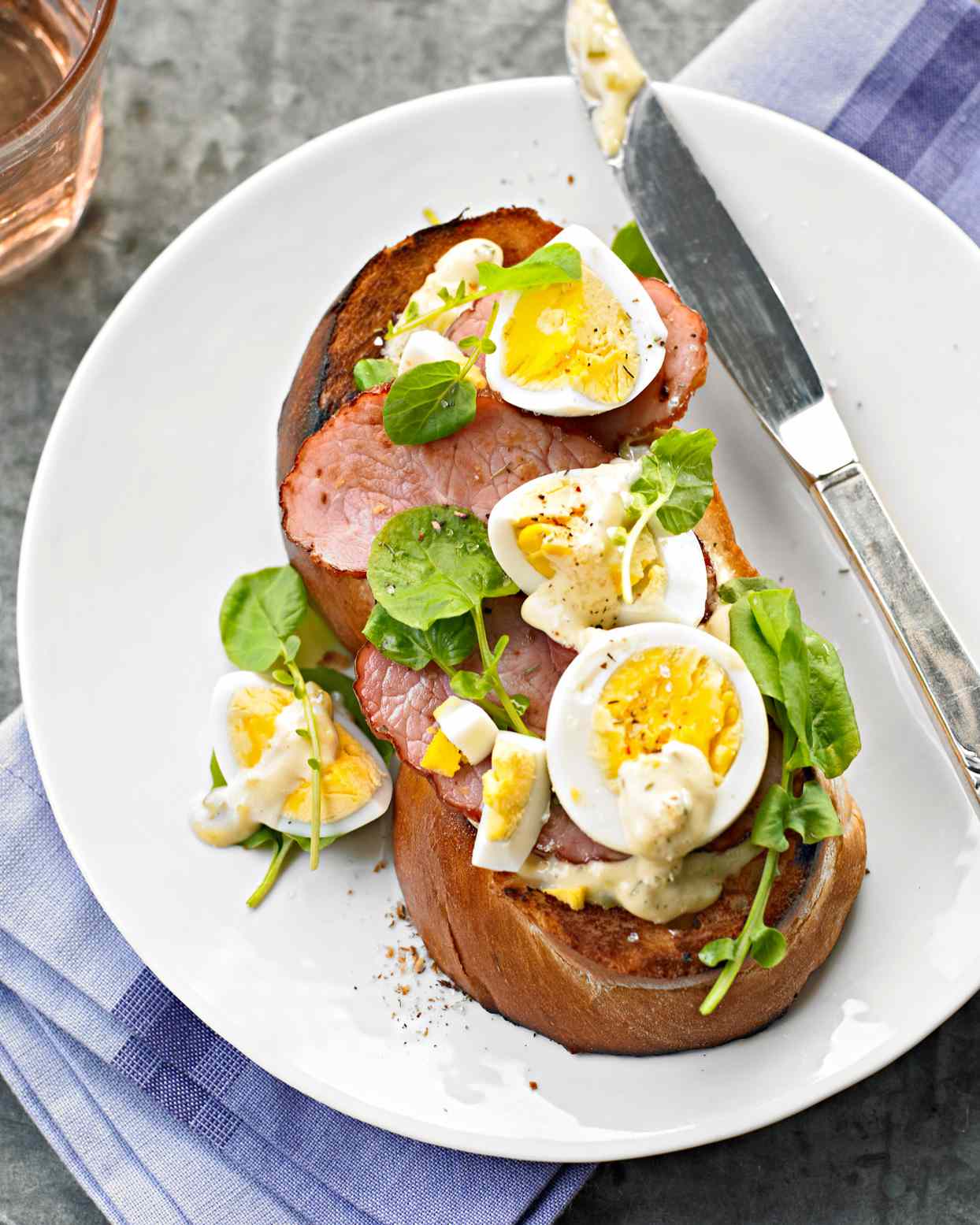 Ham and Egg Salad on Toast