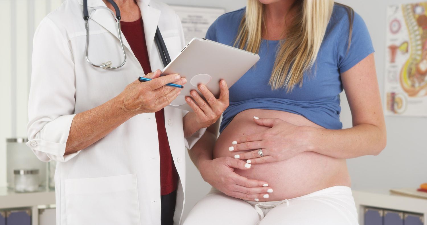 pregnant woman at prenatal visit