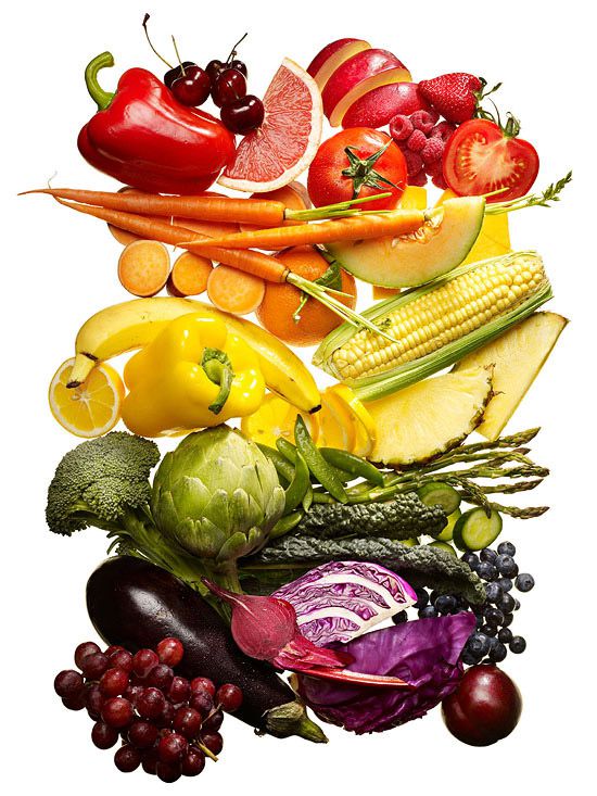 Colorful fruits and vegetables