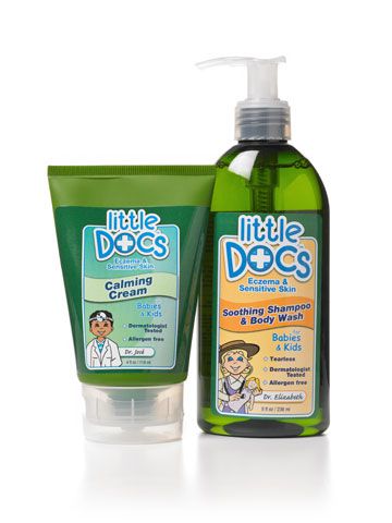 Little Docs shampoo and body wash and calming cream