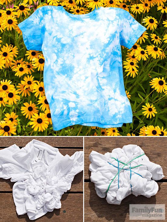 Blue tie-dyed t-shirt atop bed of black-eyed Susans