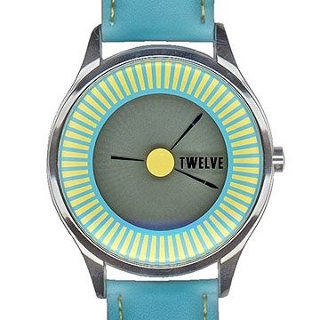 Blue and yellow watch