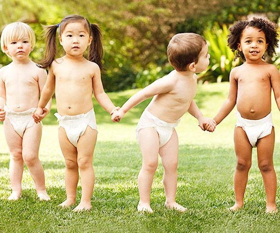Toddlers in diapers