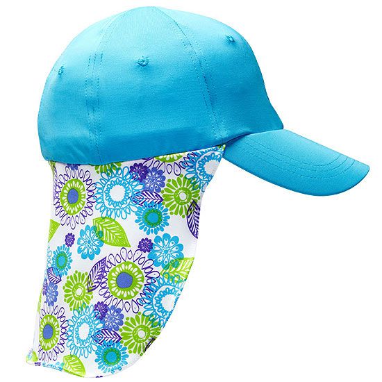 Blue hat with neck cover