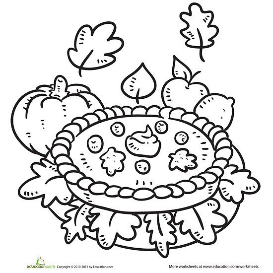 Pumpkin pie printable coloring page