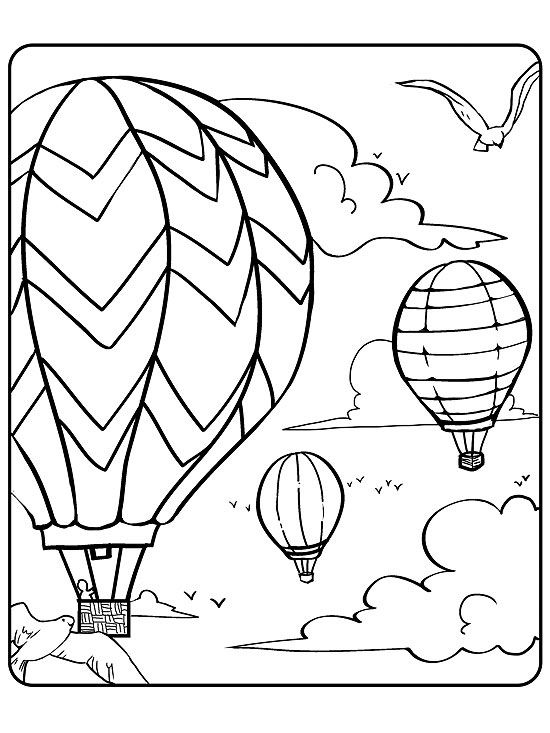 Hot Air Balloon Party printable coloring page