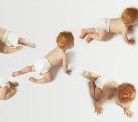 Five Crawling Babies
