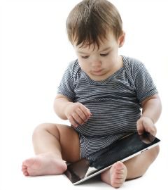 baby with iPad