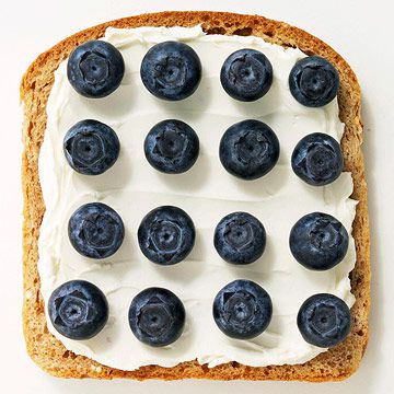 Whipped cream cheese and fresh blueberries