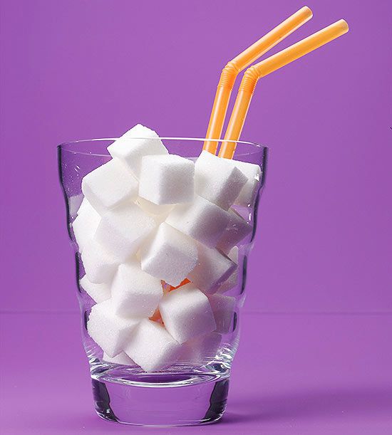 glass filled with sugar