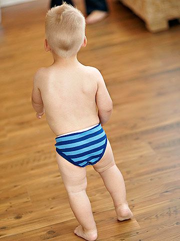 Toddler running in underwear