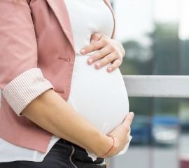 pregnant working woman