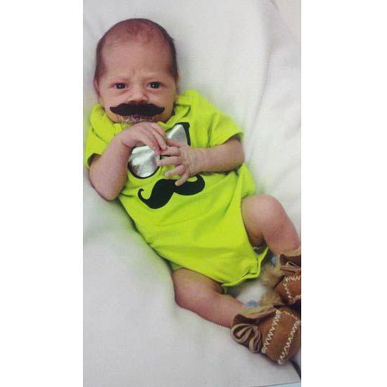 Kid with mustache
