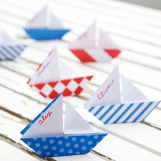 Origami sailboat placecards