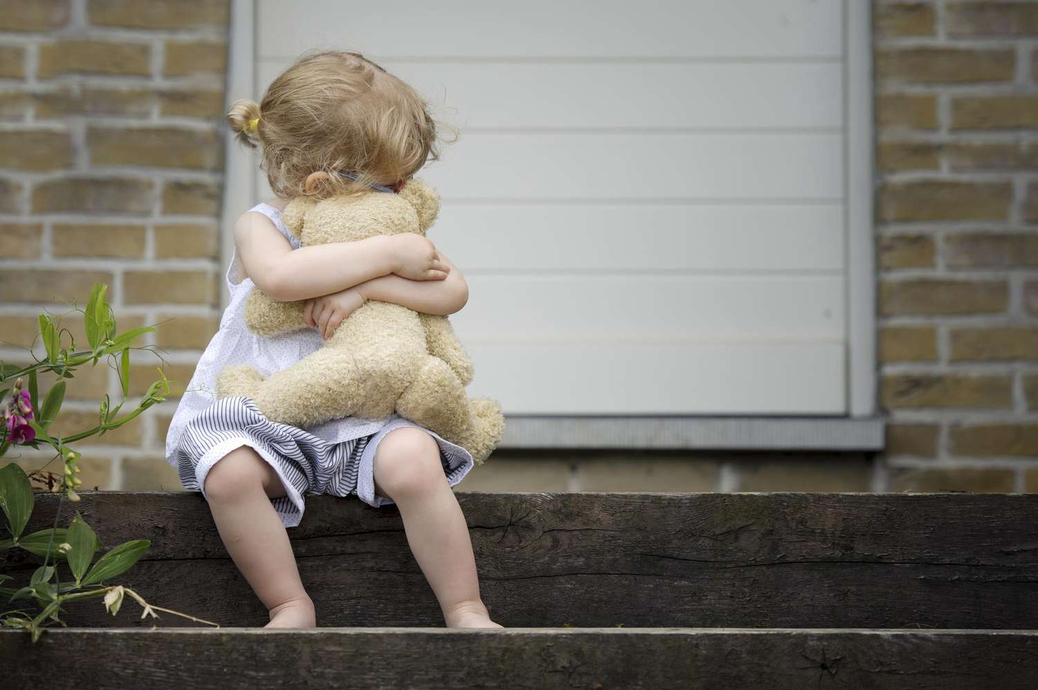 Toddler Holding Teddy Bear