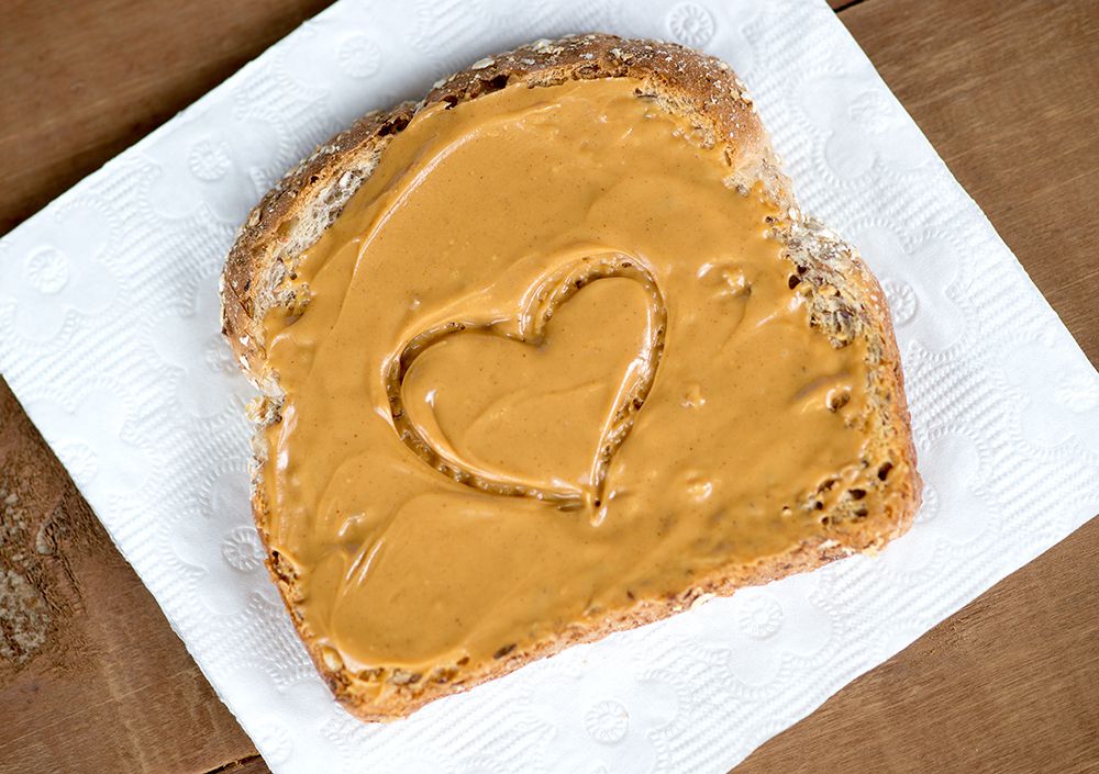 peanut butter toast with heart