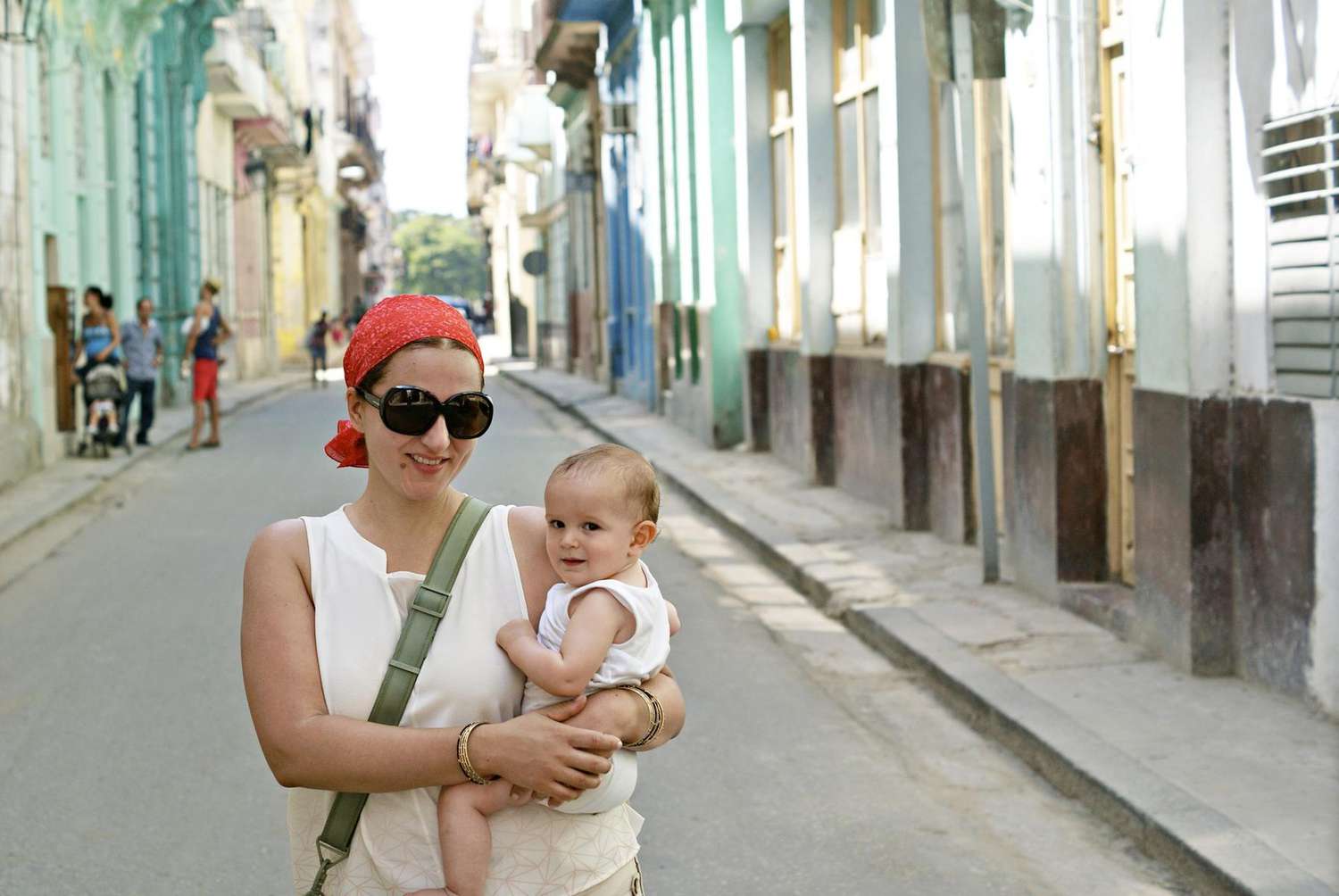 Wanda Medina and child in cuba