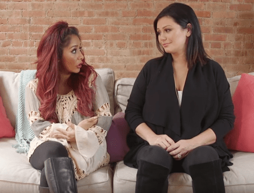 Snooki gives JWoww advice on how to introduce a new baby sibling to her toddler.