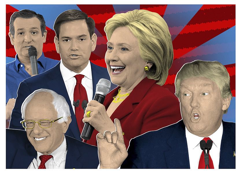 Collage of 2016 Presidential Candidates Images