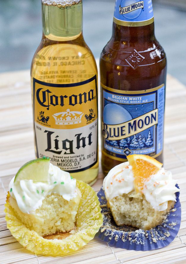 Boozy cupcakes are a great baby shower food idea for men at a dadchelor party.