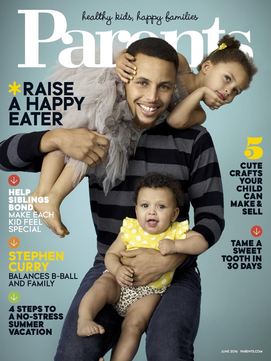 Parents June 2016 Cover Stephen Curry and Daughters