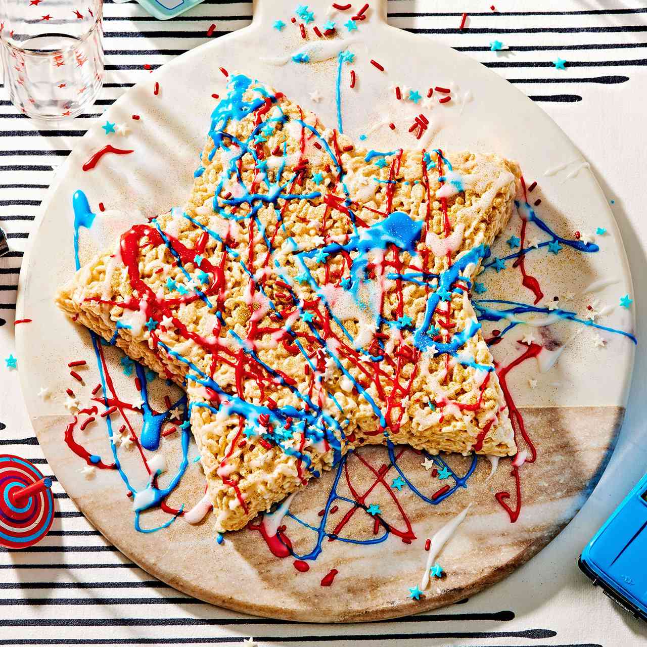 star-shaped All-American Crispy Cake on slab