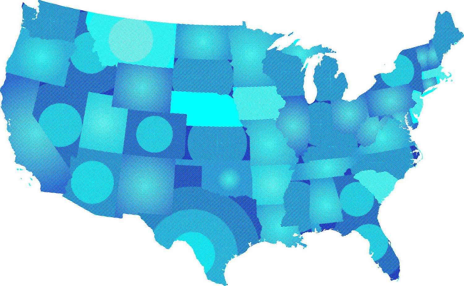 Little Known STATES Blue America Map