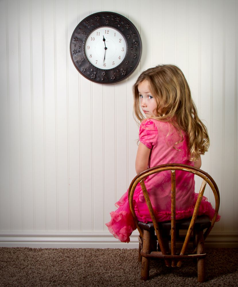 little girl in timeout