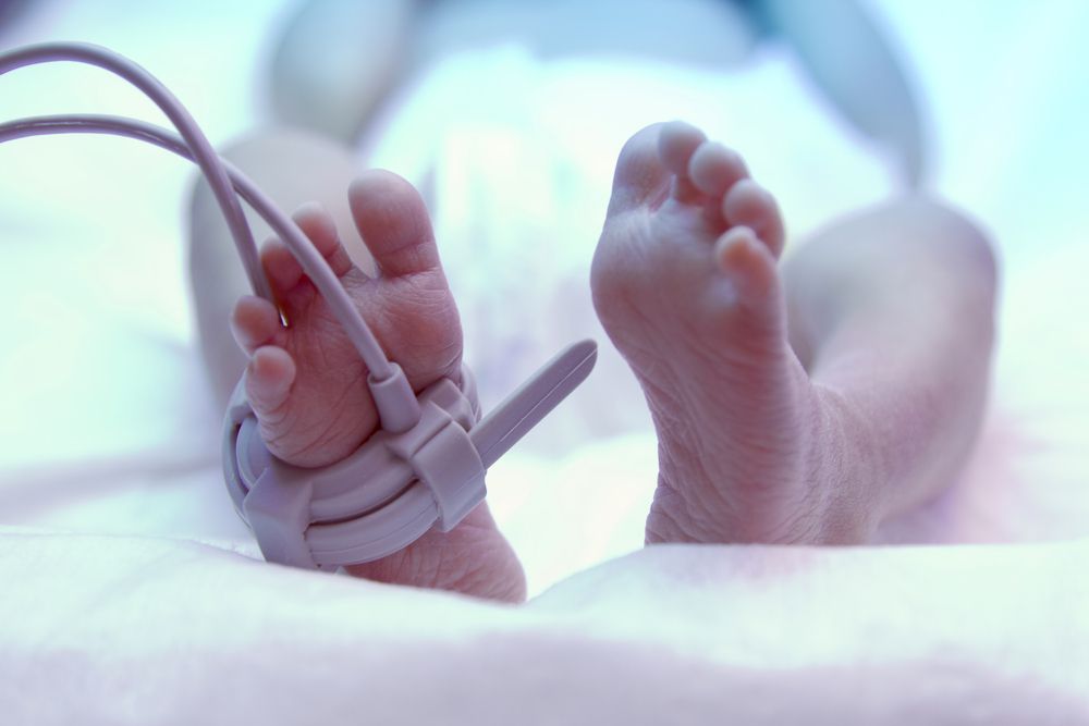 premature newborn baby feet