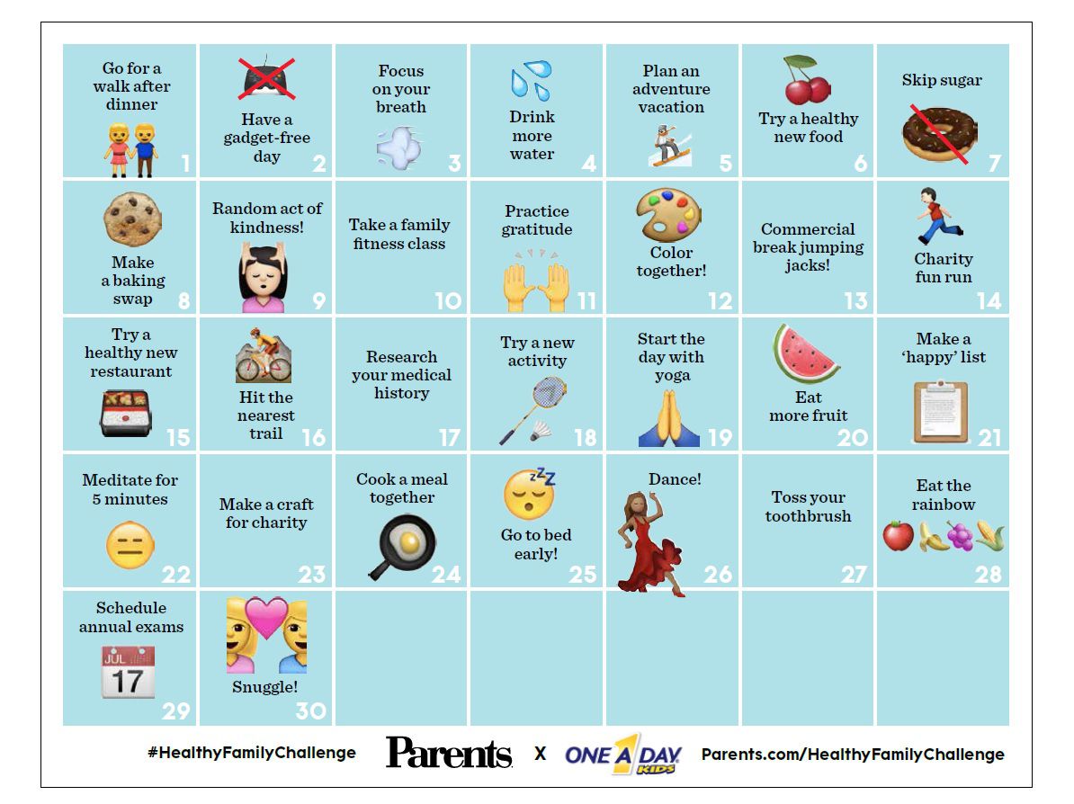 30 Day Social Challenge Calendar