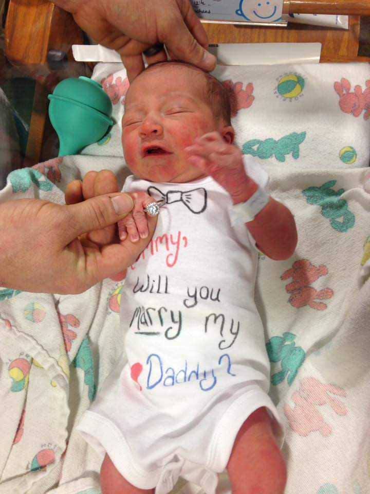 newborn baby proposes