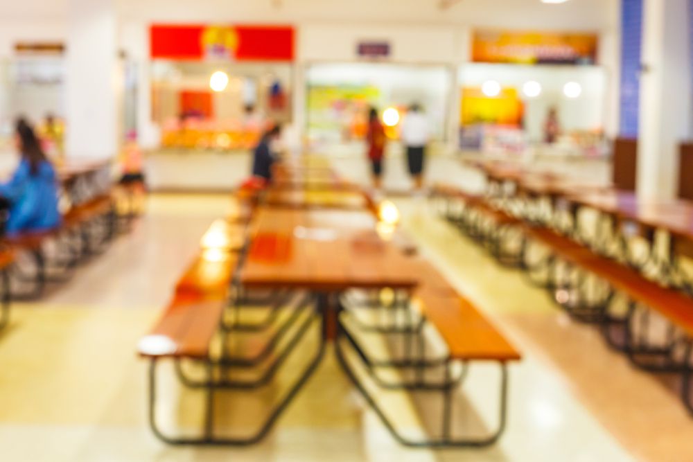 school lunchroom blurry