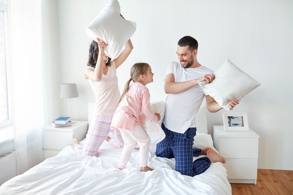 Family Pillow Fighting