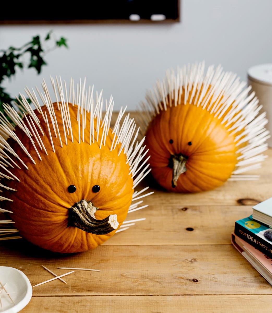 Pumpkin Decorating Hedgehog
