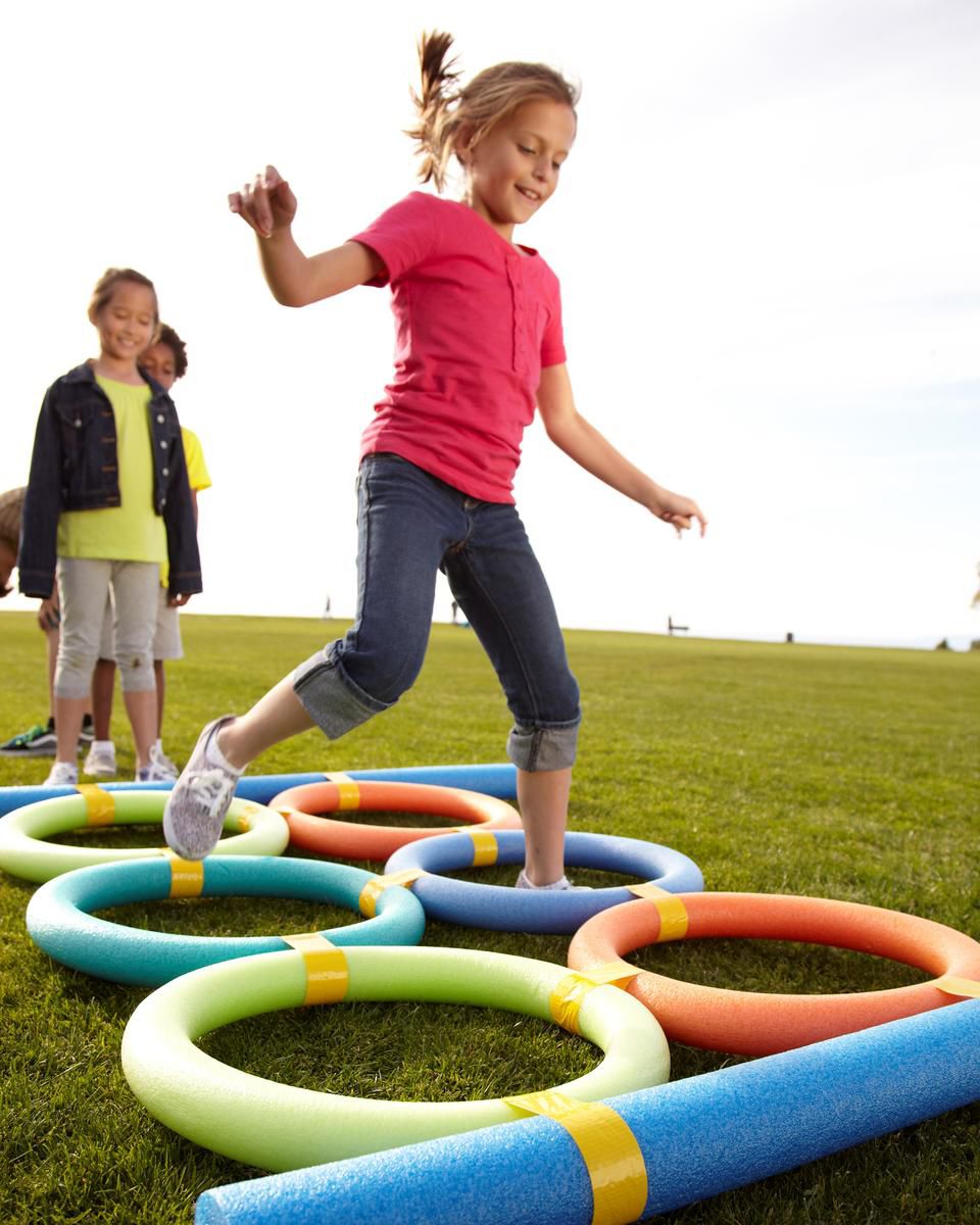 Obstacle Course Girl Jumping Rings