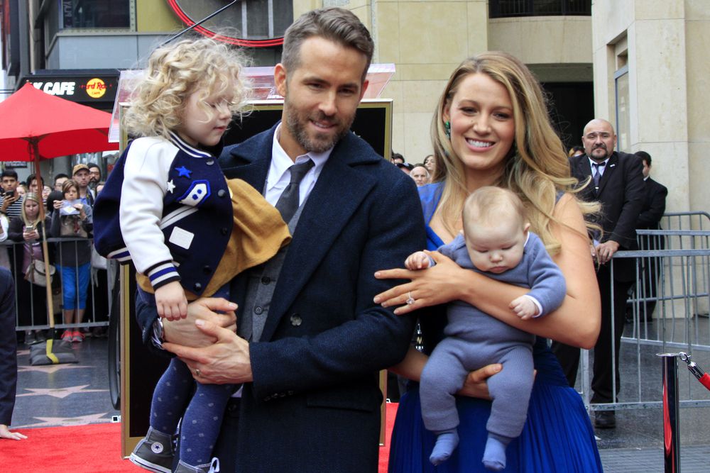 Blake Lively and Ryan Reynolds with Daughters