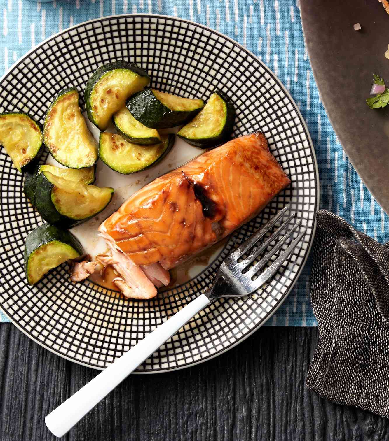 Honey-Soy Salmon With Zucchini