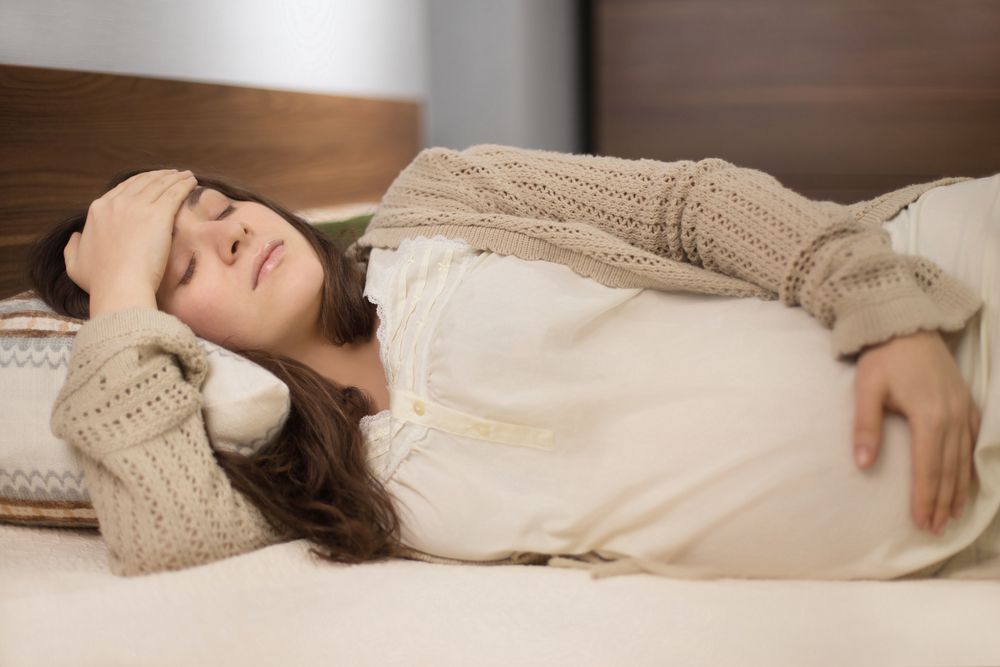 Anti Depressants Upset Pregnant Woman Laying Down