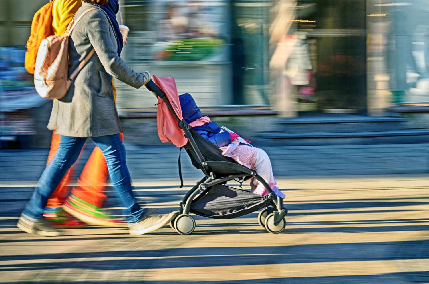 Family with stroller