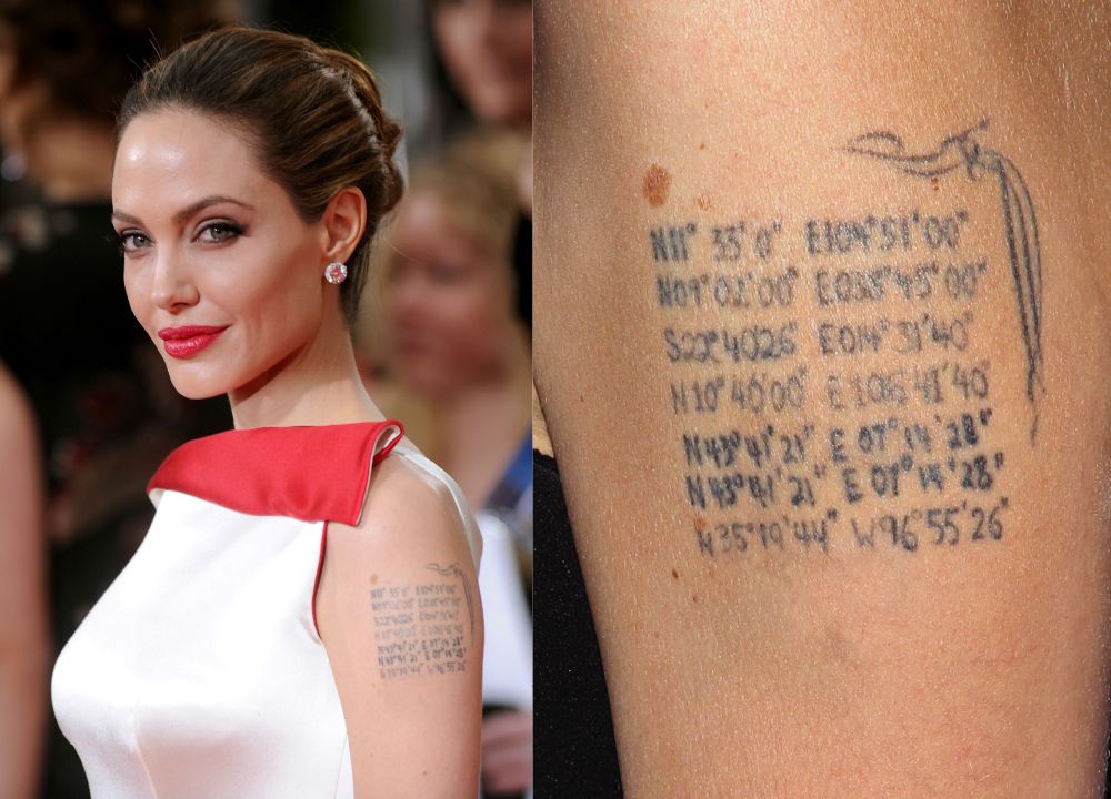 Angelina Jolie bicep tattoo